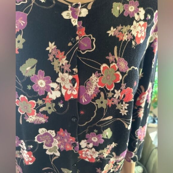 Ann Taylor Loft Floral Multi Color Cardigan sz M - Picture 2 of 6